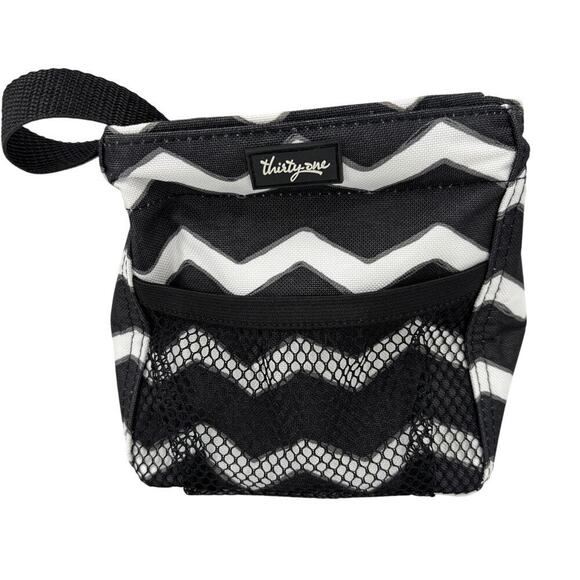Thirty-One Littles Carry All Caddy Black White Chevron 6 Inch Storage Bin - Picture 1 of 10